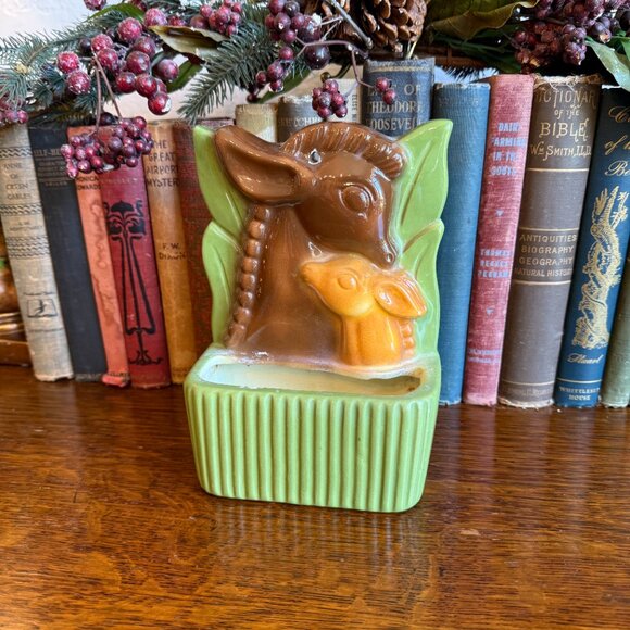Vintage Royal Copley Deer and Fawn Wall Pocket/Planter - Picture 4 of 13
